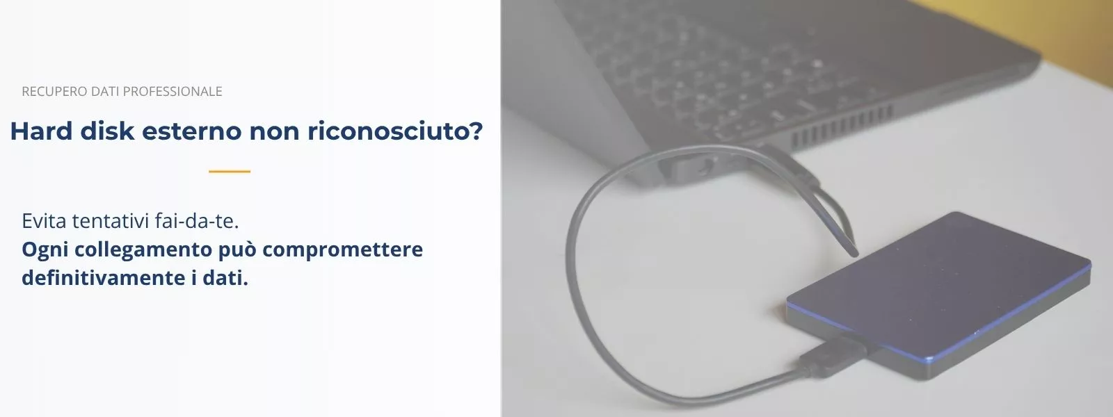 Hard disk esterno non riconosciuto con cavo USB, recupero dati professionale