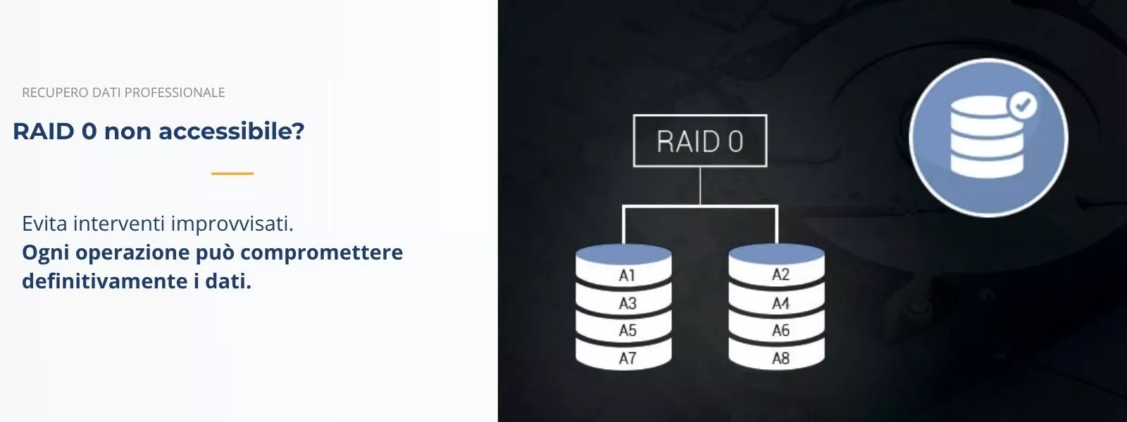 recupero dati RAID 0 con dischi multipli in server non accessibile