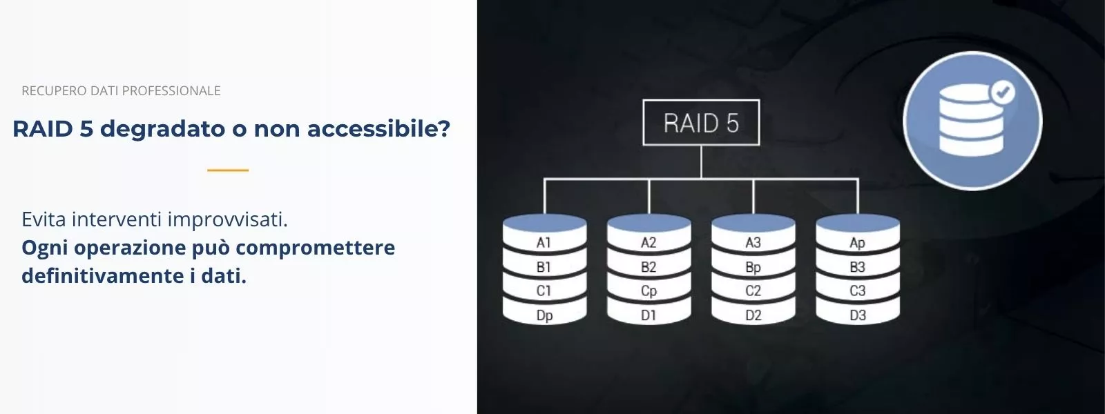 recupero dati RAID 5 con dischi multipli in server con errore